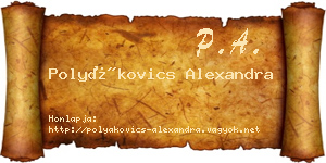 Polyákovics Alexandra névjegykártya