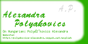 alexandra polyakovics business card